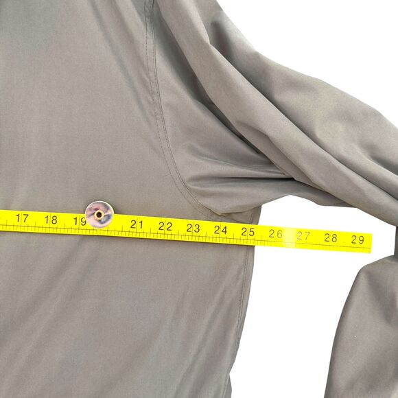 Newport Harbor Tan Button-Front Zip High Collar Flap Pockets Trench Coat Large - Picture 9 of 11